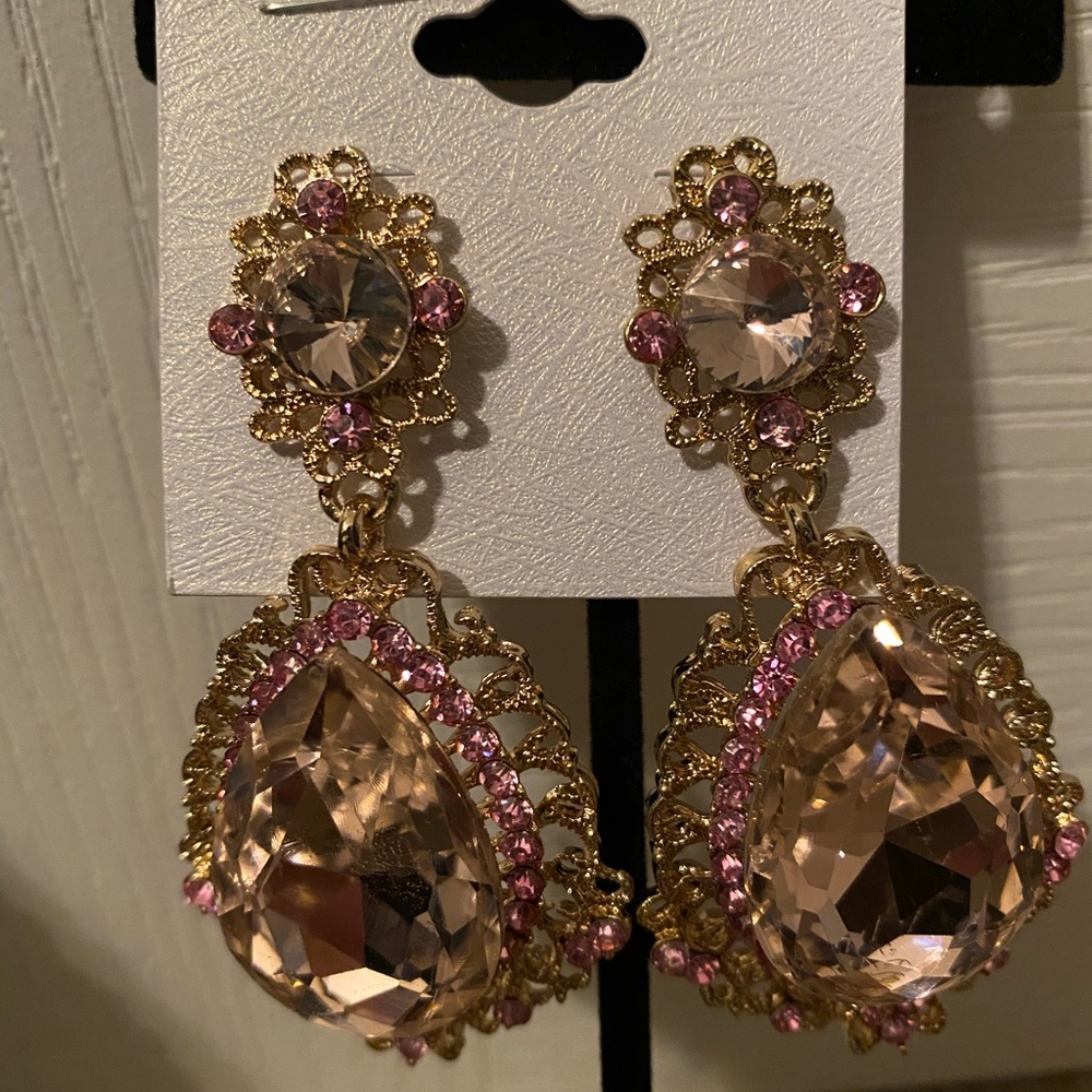 Pink and Gold earrings